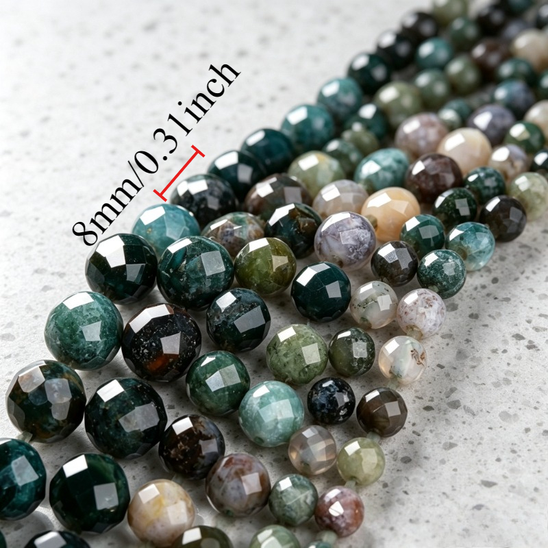 Natural Indian Agate Faceted Beads for Jewelry Making